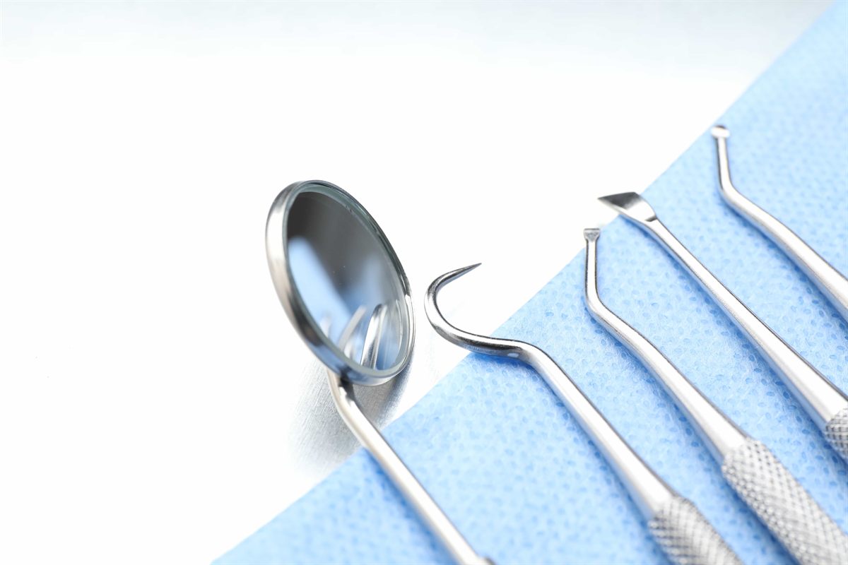 Sterile instruments prepared for an appointment