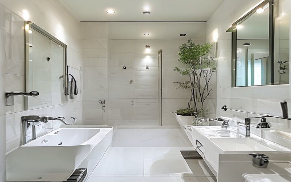 Freshly finished modern bathroom